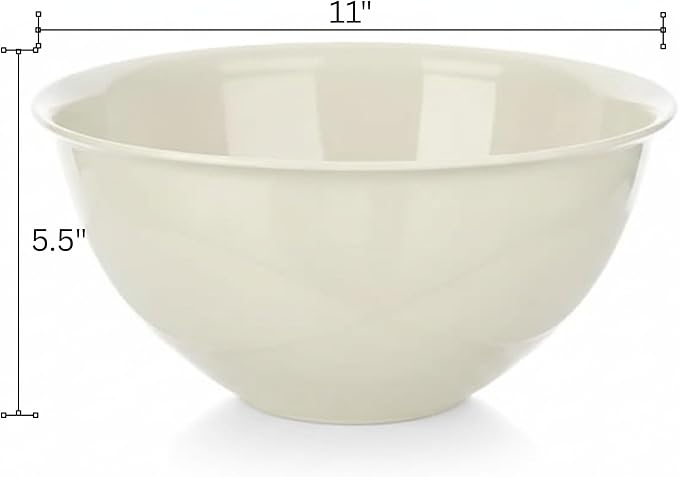 Tribello Large Mixing bowls 5-Quart 169oz - Plastic Salad/Mixing/Serving Bowl - 4 pack (Colors May Very)