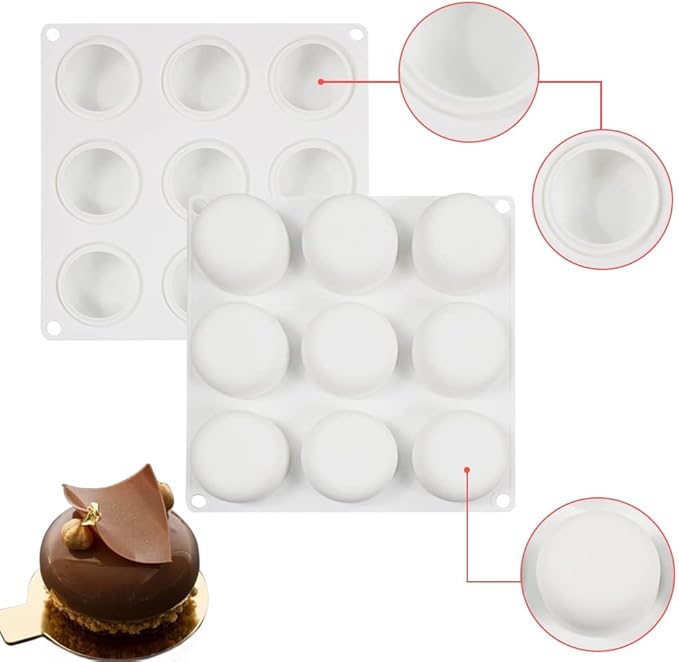 Silicone Mold Fondant Cake Mold DIY Chocolate Baking Tools Cake Decoration Accessories Bakeware (Round)
