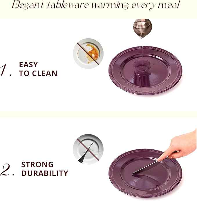 Pearl Dots Stoneware Dinnerware Set (20pc Set, Purple)