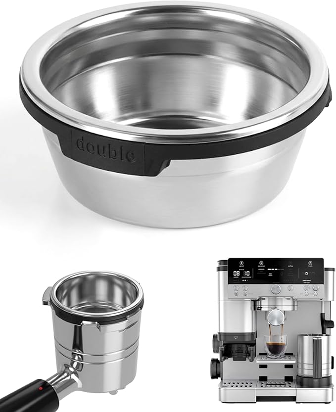 Double Cup Filter Basket Compatible with Ninja Luxe Cafe Accessories ES601 ES701, Stainless Steel Coffee Pressurized Porous Filter, Portafilter Basket Reusable Coffee Filter for Ninja Luxe Cafe