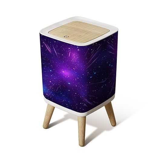 Small Trash Can with Lid Space nebula stars Milky way galaxy infinite universe Starlight night Wastebasket with Press Cover Dog Proof Garbage Can Waste Bin for Kitchen Bathroom Nursery 2.6 Gallon