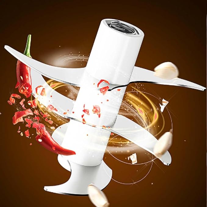 Electric Garlic Chopper, Mini Portable Veggie Cutter with 4/6 Stainless Steel Blades, Portable Wireless Rechargeable Mini Electric Garlic Food Chopper for Garlic, Onion, Chili, Nuts (Green,250ML)