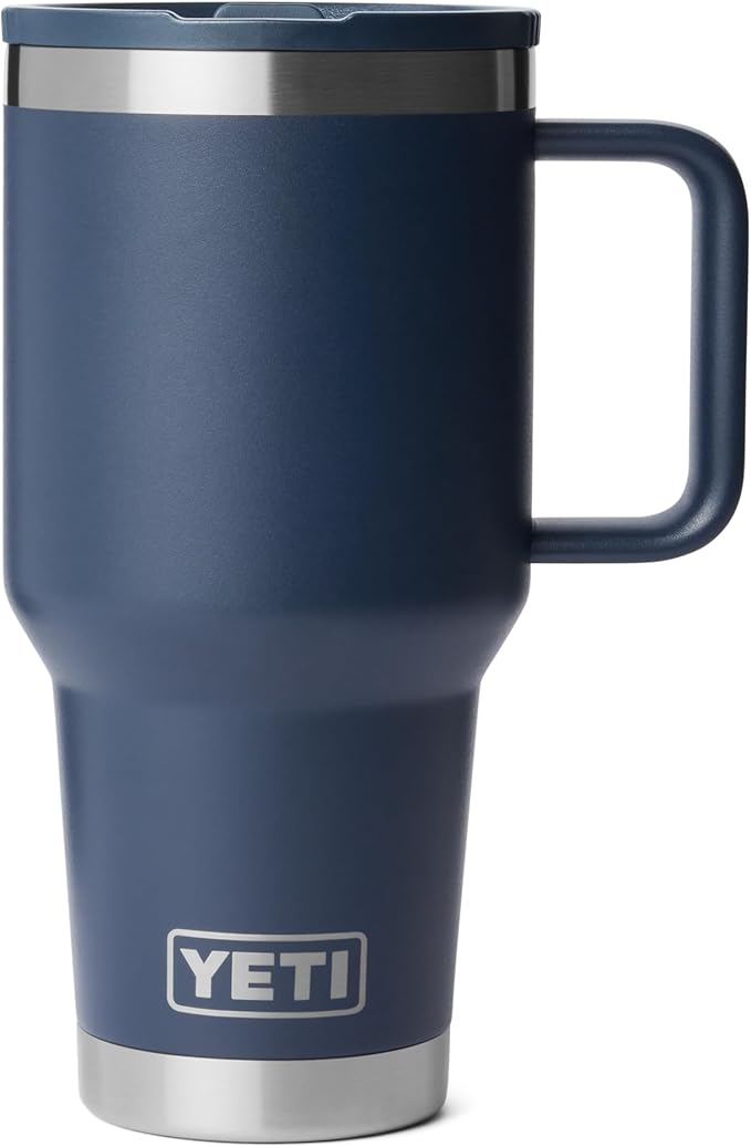YETI Rambler 30 oz Travel Mug with Flip Straw Lid – Stainless Steel, Vacuum Insulated, Leakproof, Cup Holder Friendly