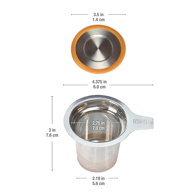 Tiesta Tea Brewbasket Stainless Steel Infuser Basket for Loose Leaf, Reusable Fine Mesh Strainer for Hot & Iced Drinks, Loose Leaf Steeper, Single Cup Tea Diffuser, Holds 5 Ounces