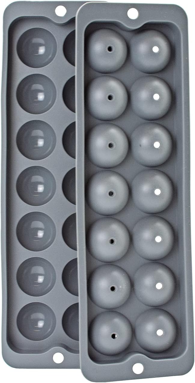 BAR BEER WINE SPIRITS 3 barY3 Grey Silicone Ball ICE Tray (14 Ball)