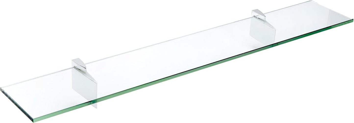 Spancraft Glass R-4.75x33-Chrome Raven Glass Shelf, Chrome, 4.75" x 33"
