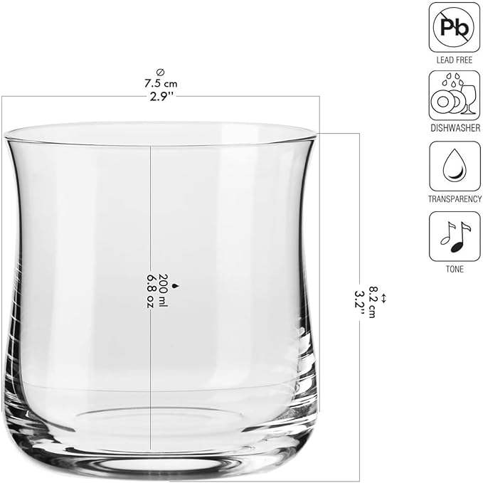 Krosno Water Drinking Night Bedside Water Carafe & Tumbler Set, Set of 2, 20.3 and 6.8 oz, Splendour Collection, Home Restaurant Events Parties, Dishwasher Safe, Gift Idea, Made in Europe