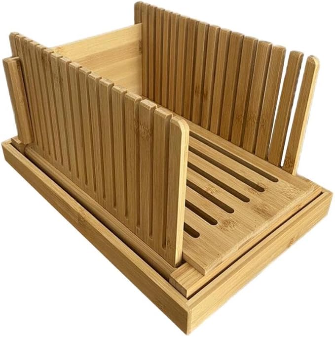 Fenteer Bamboo Bread Slicers Toast Slicers Manual Kitchen Tools Cutting Guide Bread Loaf Slicers Bread Slicers Machine for, Style B