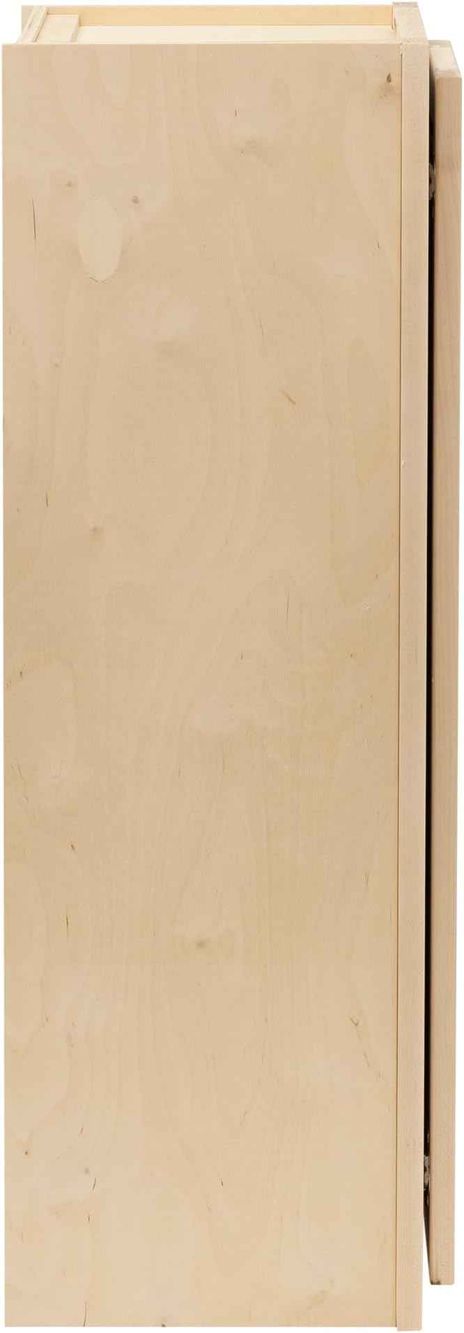Quicklock RTA (Ready-to-Assemble) 42" Tall Wall Kitchen Cabinets - Shaker Style | 100% Hardwood | Made in America | Soft Close Hardware (Raw Maple, 12" D x 9" W x 42" H)
