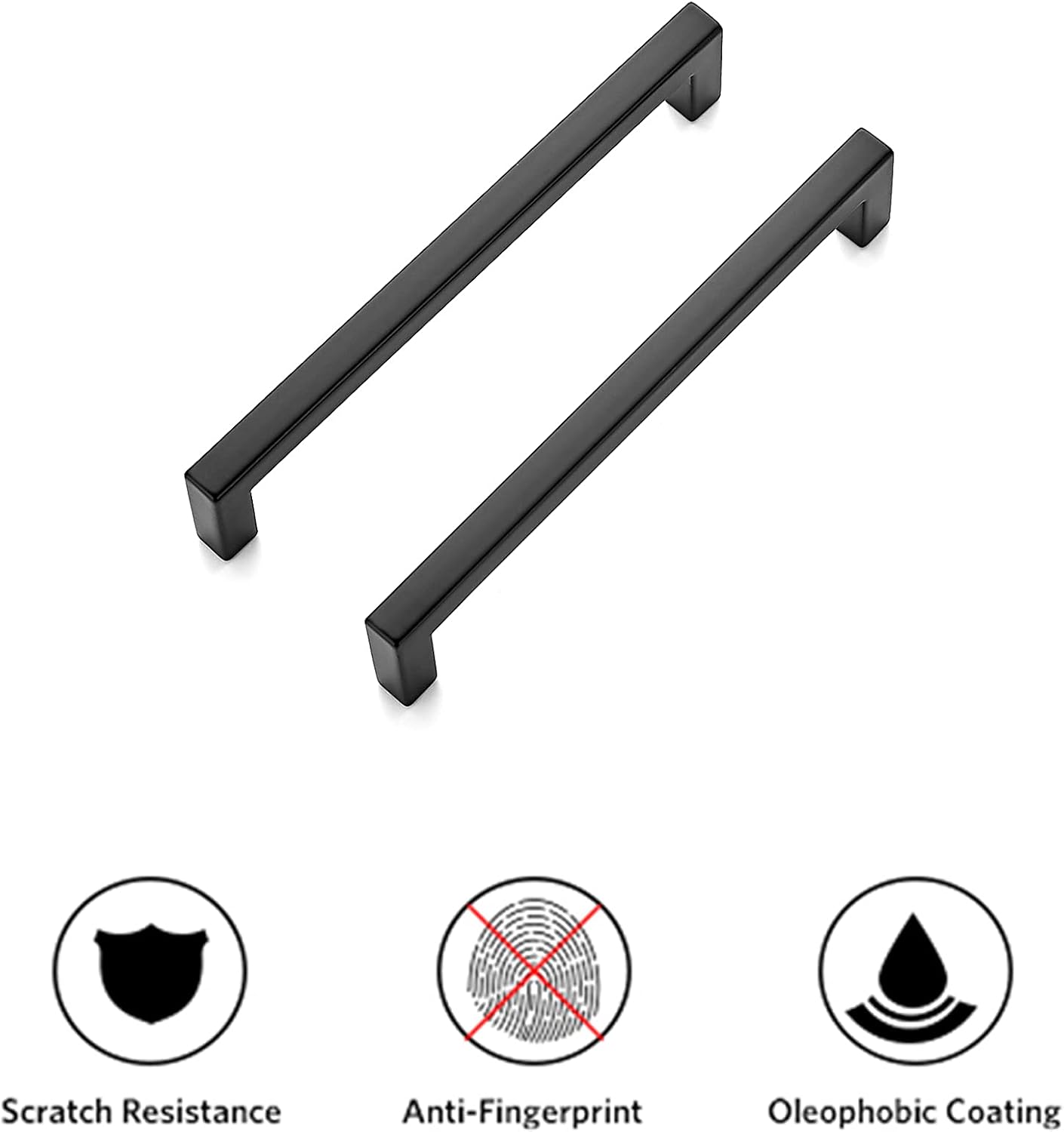Ravinte 25 Pack 5 Inch Hole Center Solid Slim Square Pulls Matte Black Kitchen Cabinet Handles Square Bar Drawer Handles Flat Black Drawer Pulls for Cupboard Dresser and Cabinets