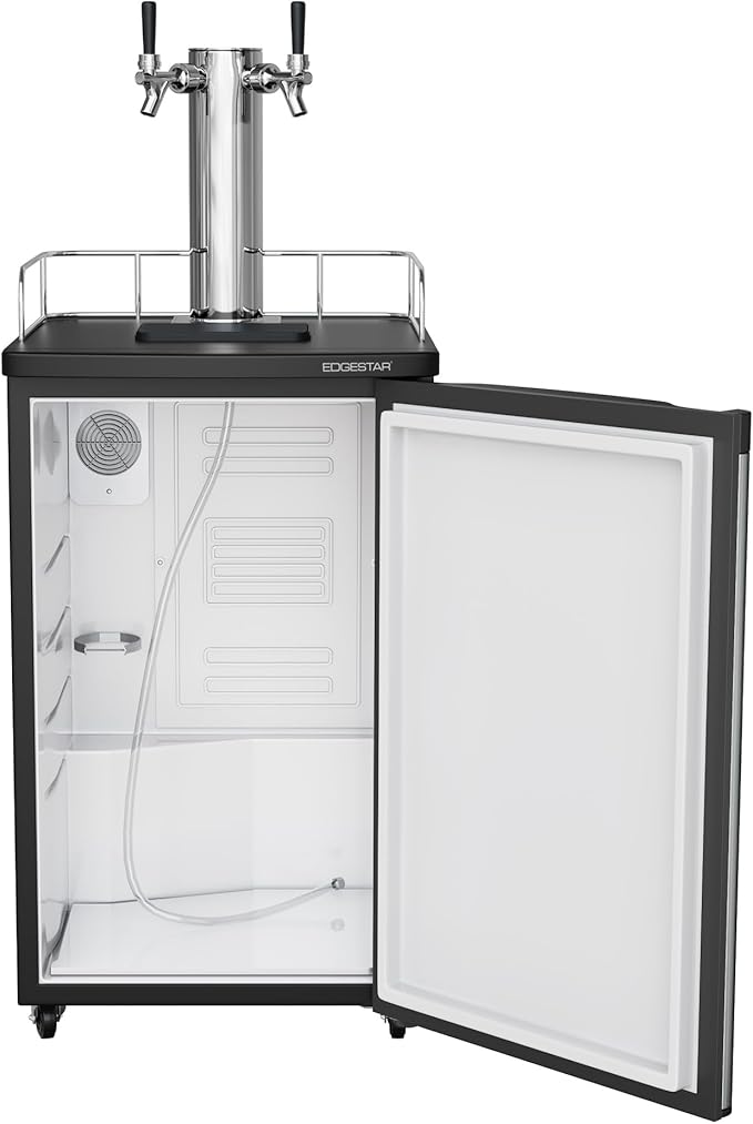 EdgeStar KC2000TWIN Full Size Dual Tap Kegerator & Draft Beer Dispenser - Black