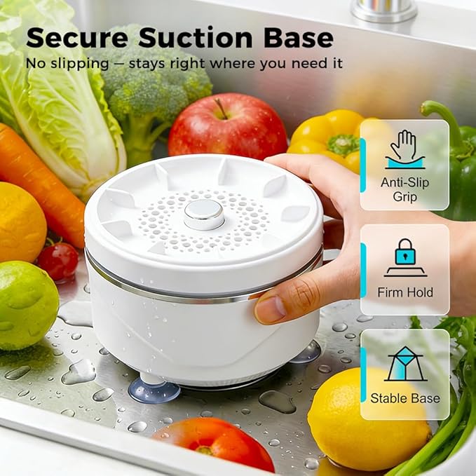 2026 New Fruit and Vegetable Cleaner Machine, Fruit Washing Device Titanium Electrolysis Fruit and Veggie Cleaning Machine, Waterproof Food Purifier for Fruits, Vegetables, Meat and Tableware (A)