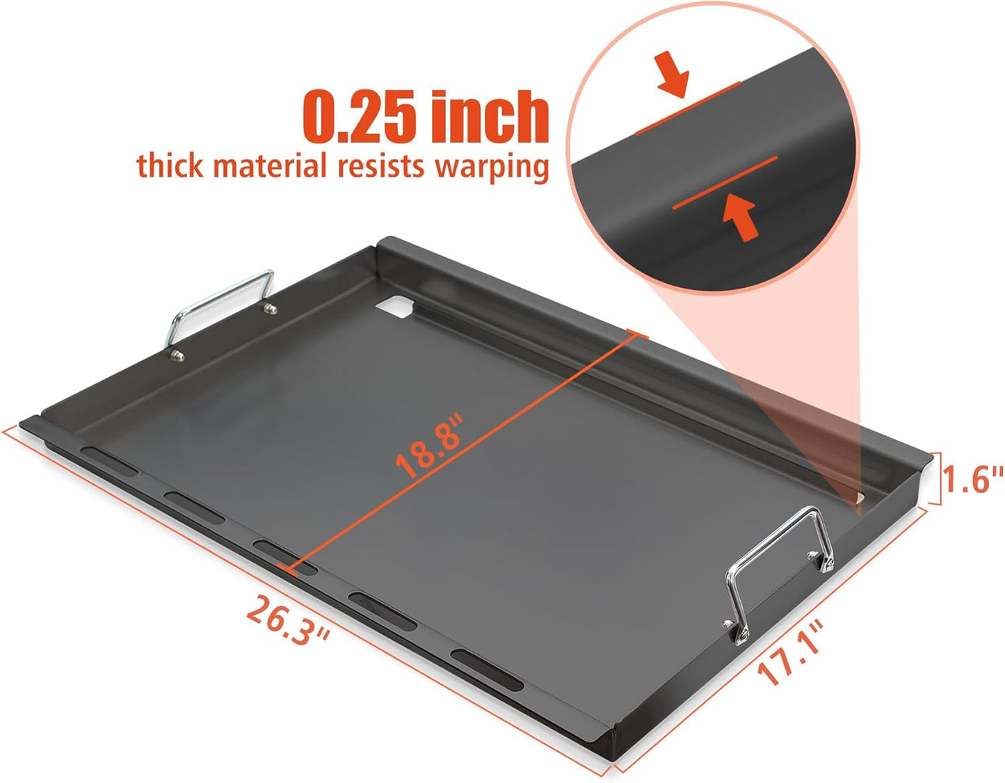 6788 Full Size Griddle Insert for Weber Genesis II 300 and LX 340 Series Gas Grills, Flat Top Griddle Repalcement for Weber Genesis II E-310/315/325/330/335 and S-310/335 with Mini Oven Mitt