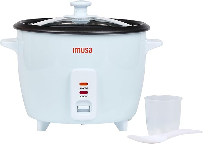 IMUSA Electric Rice Cooker 16 Cup Cooked 8 Cup Uncooked – Ceramic Nonstick Pot, Multi Cooker for Rice, Quinoa, Oatmeal, Stew – Keep Warm Function – Compact for Kitchen Dorm RV