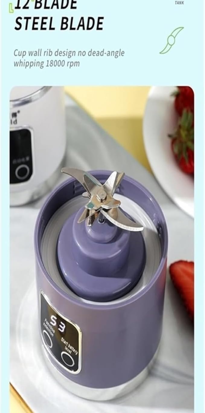 Portable blender,Portable Blender USB-C Rechargeable - 33oz Personal Smoothie & Shake Maker, Cordless Travel Juicer with BPA-Free Leakproof Sip Lid(Purple)