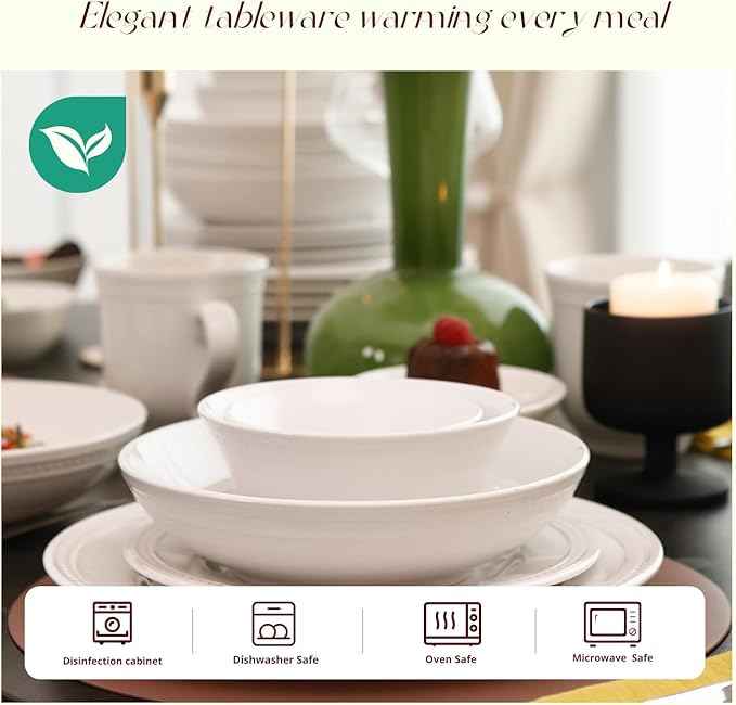 Pearl Dots Stoneware Dinnerware Set (16pc Set, White)