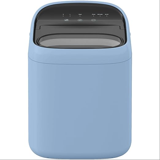 Ice Maker Countertop, 9 Cubes in 6 Mins, 33 lbs per Day, Portable Bullet Ice Machine, Self-Cleaning Ice Makers with Basket and Scoop, Ideal for Home, Kitchen, Camping, RV (Bule)