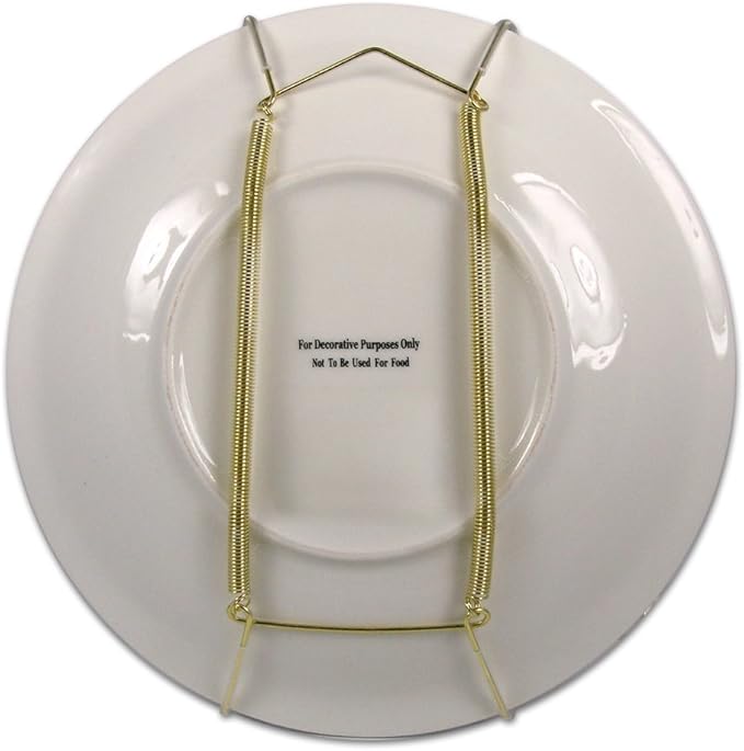 Creative Hobbies® Deluxe Plate Display Hangers, Spring Style - Assembled & Ready to Use - Holds 5 to 7 Inch Plates, Gold Wire Spring Type, Hanger Hooks & Nails Included - Pack of 3