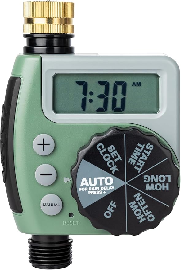 10-Pack (10 Total Timers) Orbit One Outlet Single-Dial Hose Faucet Timer - Easy Programmable - for Garden Watering System - LCD Hose Timer with Adjustable Watering Schedule - 62056