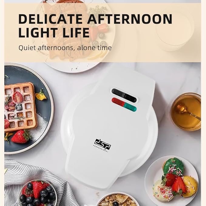 DSP Mini Donut Maker - Non-Stick, Cool Touch Electric Doughnut Machine for Mini Donuts - Perfect for Breakfast, Snacks & Desserts (White, 7 Donuts)