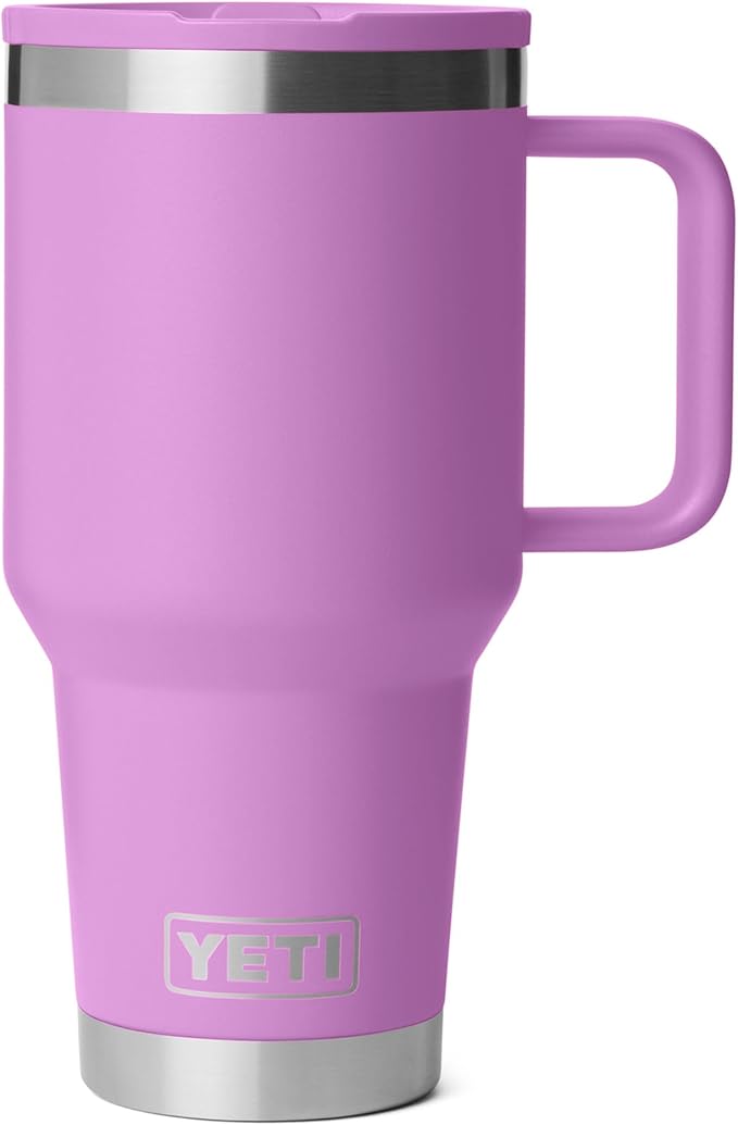 YETI Rambler 30 oz Travel Mug with Flip Straw Lid – Stainless Steel, Vacuum Insulated, Leakproof, Cup Holder Friendly