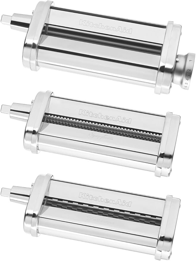 KitchenAid Stand Mixer Attachment,KSMPRA 3-Piece Pasta Roller & Cutter Set,(Pack of 2)
