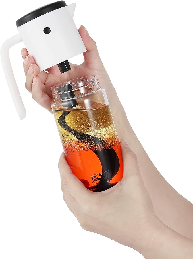 RSVP International Kitchen Accessories Collection Oil & Dressing, Mixer, 1.25 Cup Capacity, Glass Bottom (Pack of 2)