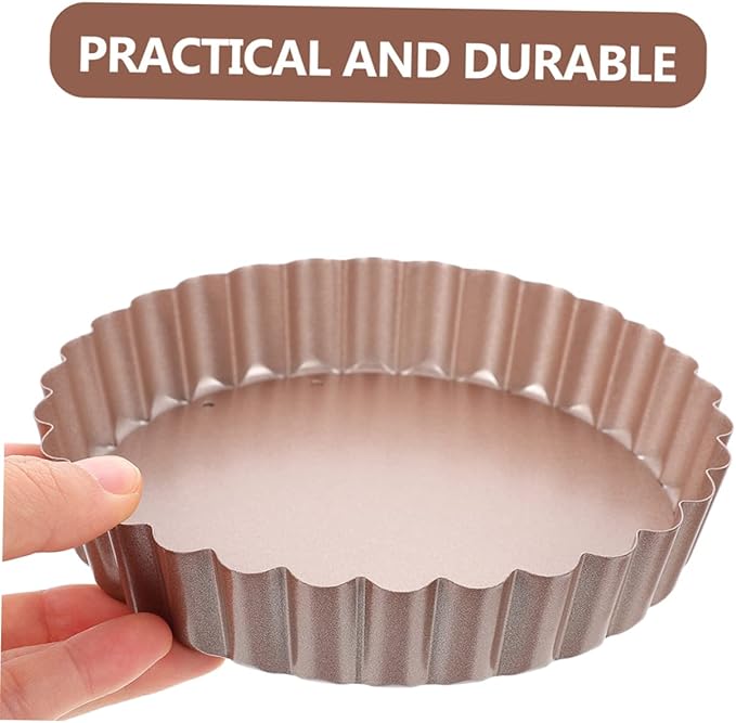 2pcs Non-stick Quiche Pan with Removable Bottom Heavy Duty Tart Pans for Baking for Family Gatherings and Special Occasions Round Design
