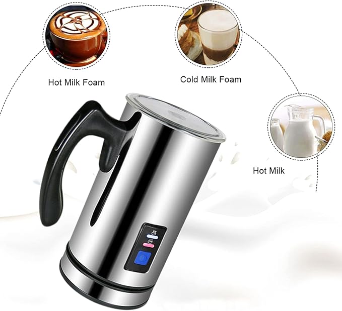 AIZYR Electric Detachable Milk Frother and Steamer Stainless Steel Milk Warmer with Hot & Cold Foam for Coffee, Hot Chocolates, Cappuccino,220v