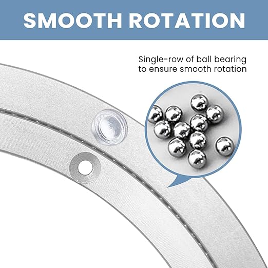 Lazy Susan Turntable for Cabinet,14 Inch Metal Lazy Susan Hardware, Aluminum Bearing Rotating Turntable Bearing Swivel Plate for Dining-Table