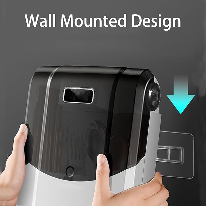Utensil Drying Holder, Wall Mounted Utensil Organizer with Lid Multifunctional Chopstick Cage Punch Free Dustproof Draining Cage Kitchen Utensil Holder(Basic Black)