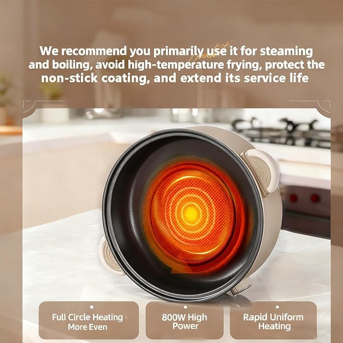 Versatile 2.5L Real Capacity Non-stick Electric Hot Pot Multicooker Glass Lid with Steamer Electric for Steaming, Boiling Stewing hotpot pots electric cooking ramen cooker Dorm