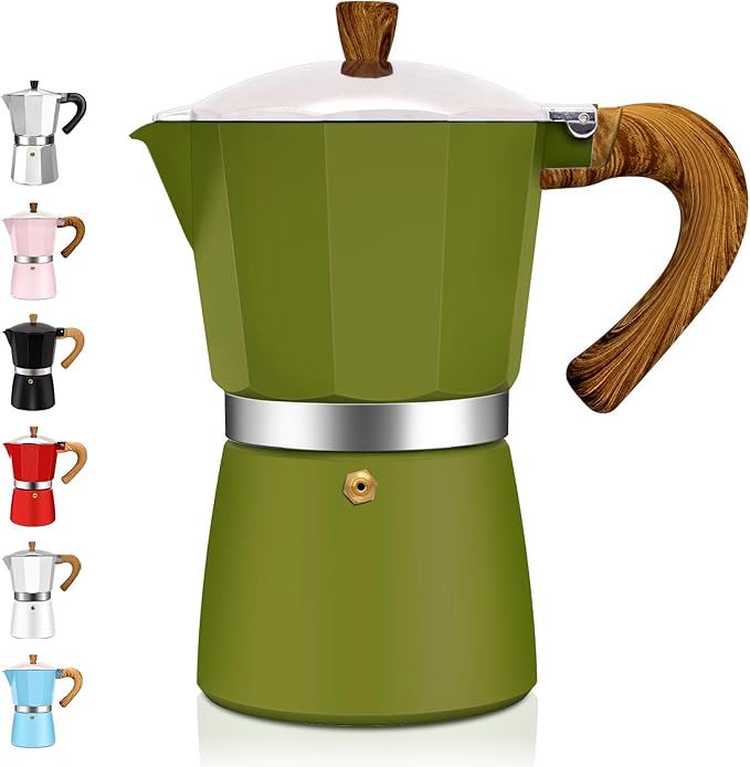 9 Cup Aluminum Espresso Stovetop Moka Pot Express Coffee Maker Percolator Italian Classic Mocha Coffee Machine for Italian and Cuban Cafe Brewing for Home & Camping 450ml 15oz