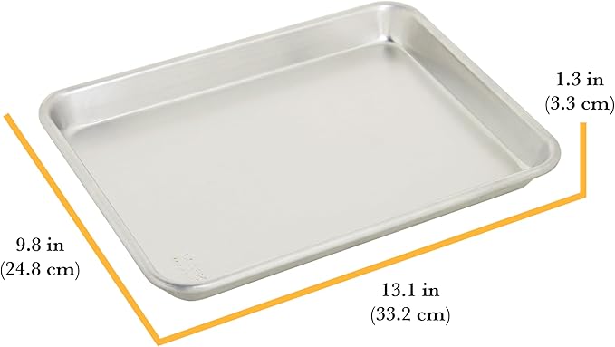 Chigcago Metallic Recyled Aluminum Small 9x13 Baking Sheet, Made With Recylced Aluminum, Perfect For Everyday Baking And Roasting Use