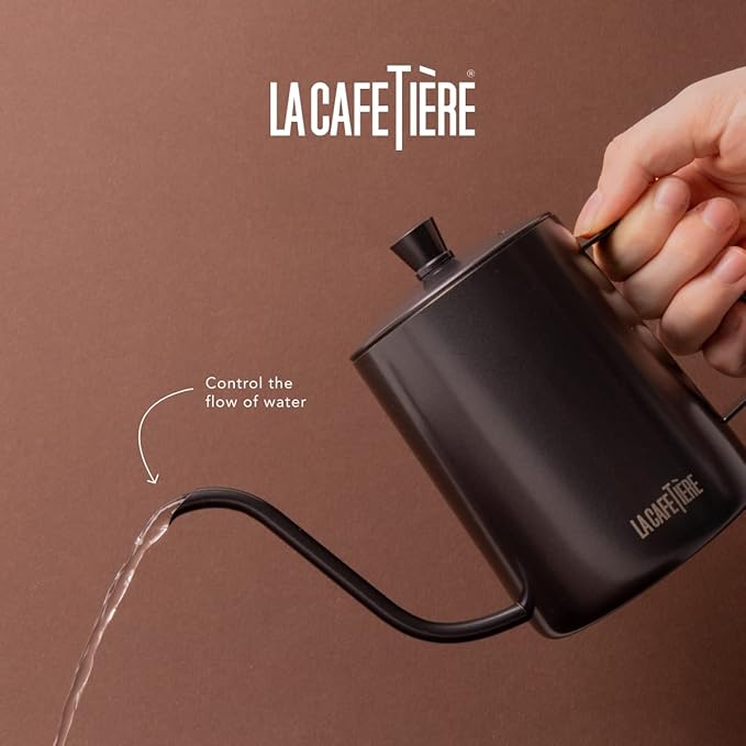 La Cafetière Gooseneck Coffee Pour Over Pot, 600 ml, Gift Boxed,Black