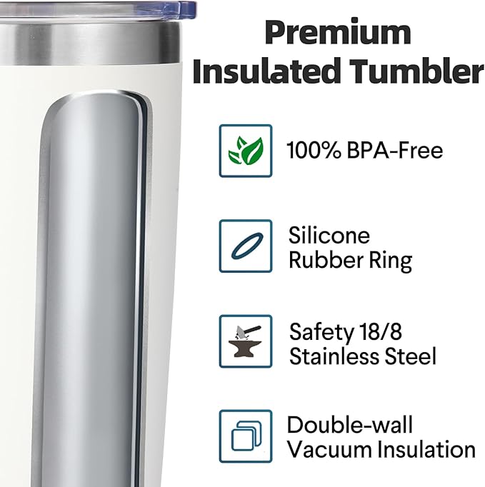 Volhoply 20oz Stainless Steel Tumbler with Lid and Straw Bulk 8 Pack,Double Wall Insulated Travel Iced Coffee Mug Fits Cup Holder,Powder Coated Cups for Hot/Cold Drinks,Christmas Gifts（Assorted,8 Set）