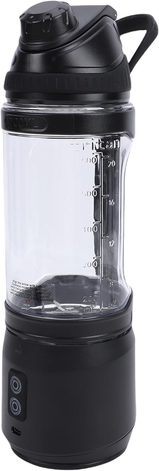 Asixxsix Portable Blender, 240W Cordless USB C Rechargeable 24oz Personal Blender Small Smoothie with Intelligent LED Display Base for Shakes Smoothies Frozen Blending (700ml)