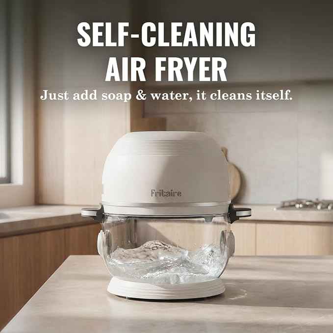 Non Toxic Air Fryer™ Pro | 9-in-1 Glass Air Fryer | Self-Cleaning | 5 Quart | Rotisserie and Tumbler | 400F Vortex For Even Cooking, BPA-Free Teflon Free, Recrisp, Roast, Bake, Black