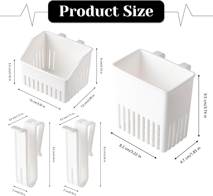 3 Pcs Utensil Drying Rack Universal Cup Silverware Utensil Drying Holder Basket for Home Kitchen, White