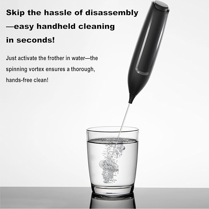 Cordless Handheld Milk Frother - 15-Second Rapid Foam, Battery-Powered & Portable for Coffee, Matcha, and Shakes