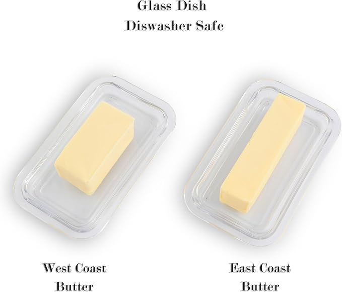 Arthur Court Glass Butter Dish with Lid Concho Classic Knob | Classic 2-Piece Design Covered Butter Keeper | Covers and Holds a Standard Stick of Butter | Western Farmhouse Décor