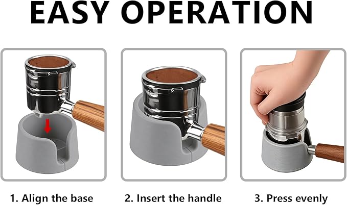 Luxe Cafe Accessories - Coffee Tamper Base for Ninja Espresso ES601, Handheld Portafilter Stand for Stable Tamping & Even Extraction, Anti-Slip PETG Base for Barista-Style Espresso at Home (GREY)