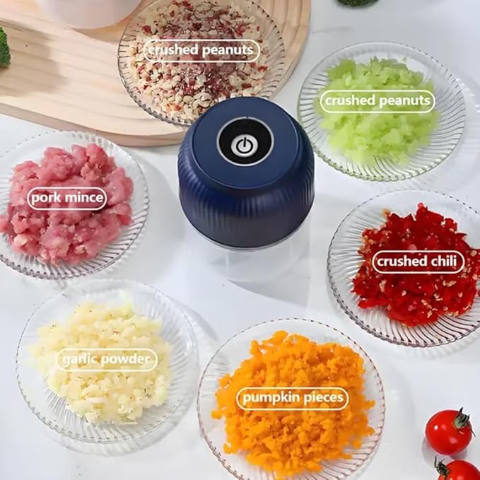 Electric Garlic Chopper, Mini Portable Veggie Chopper, 2026 New Small Garlic Chopper Mincer, USB Rechargeable, Wireless Veggie Grinder, For Mashing Onion, Garlic, Chili, Ginger (White, 3 blades)