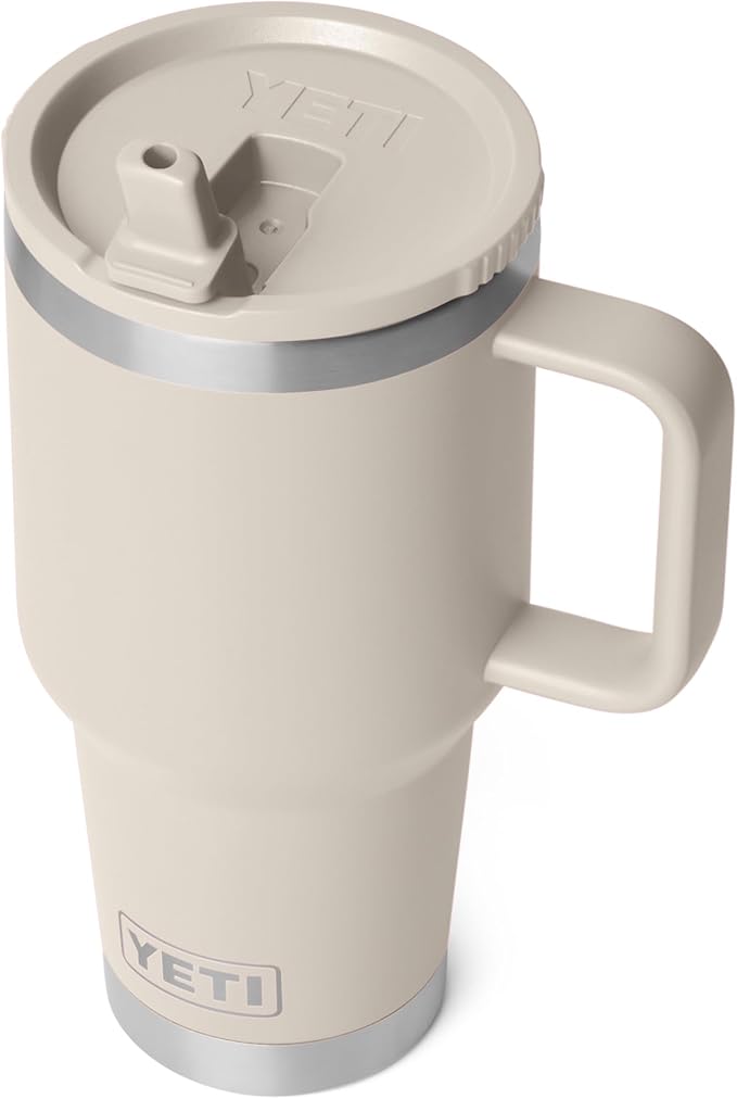 YETI Rambler 30 oz Travel Mug with Flip Straw Lid – Stainless Steel, Vacuum Insulated, Leakproof, Cup Holder Friendly