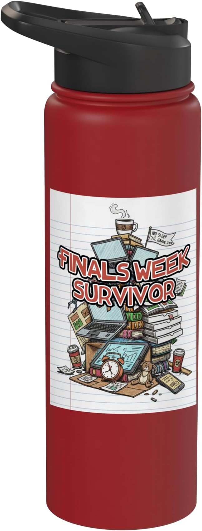 Cafeteria Critic - Student Lunch School Humor Food Chaos Stainless Steel Insulated Water Bottle