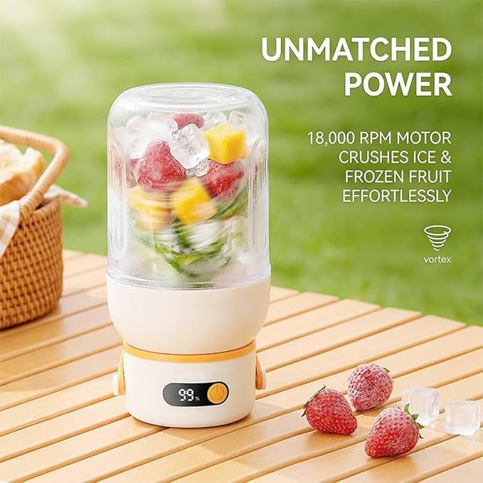 Portable Electric Juicer Cup with Zero Cord Hassle, 33 Oz Cordless Personal Juicer Cup, Digital Display Portable Juicers Blender with Stainless Steel Blades, USB-C (green-800ml)