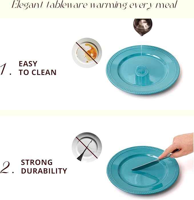 Pearl Dots Stoneware Dinnerware Set (16pc Set, Turquoise)