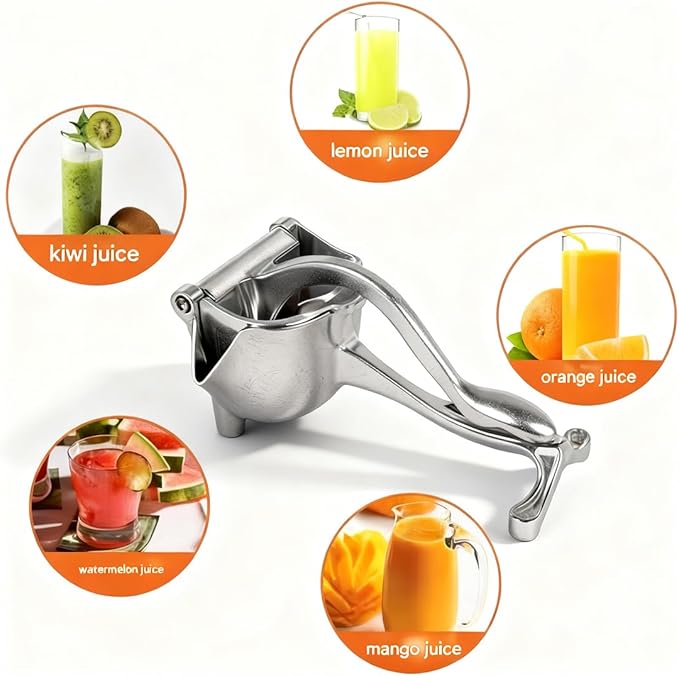 Hand Juicer Squeezer - Aluminum Alloy Fresh Fruit Juice Extractor, Fruit Juice Handheld Press Squeezer with Seed Filter, Heavy Duty Manual Hand Press Juicer for Citrus and Other Fruits (1PC)