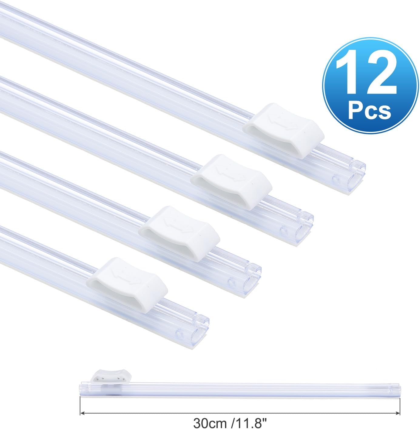 PATIKIL 12pcs Plastic Wrap Cutter, 12in Plastic Wrap Slide Cutter Self Adhesive Installation Replacement for Aluminum Foil Wax Paper Parchment Paper Wrap Dispenser, White