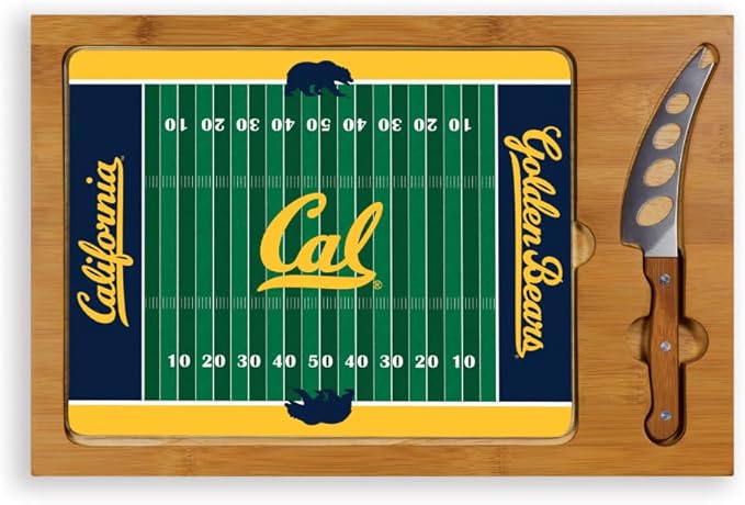 PICNIC TIME NCAA Icon Glass Top Cutting Board & Knife Set, Cheese Boards Charcuterie Boards, Serving Platter, (Parawood & Bamboo)